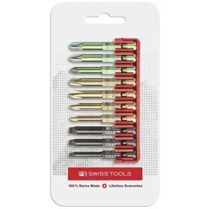 Přesné bity 1/4" PB Swis Tools PB E6.701 CN - sada 10 ks v praktickém držáku (PBS7610733293728), PBS7610733293728